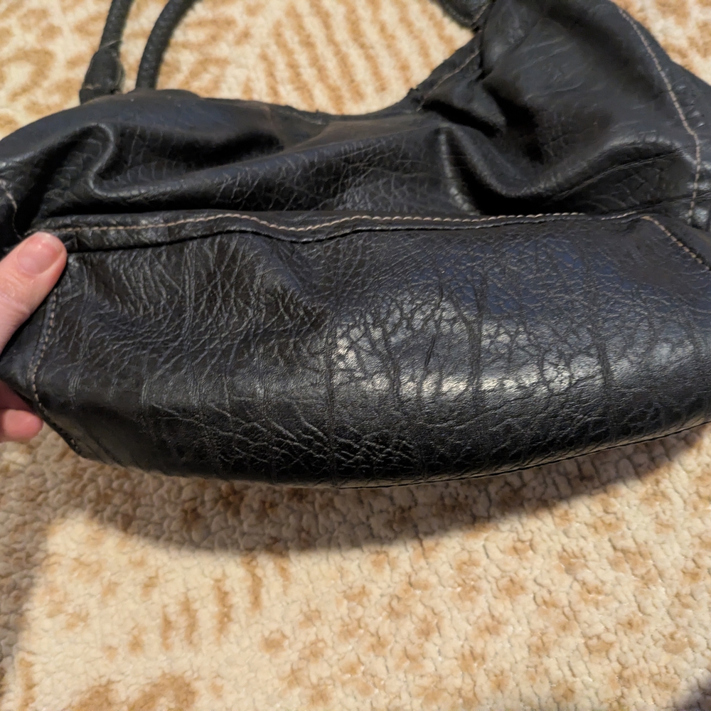 Y2K Reflections Black Faux Leather Slouch Hobo Bag – Shoulder Purse - Picture 4 of 7